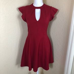 Nwot BCBGenerstion red skater key hole dress S